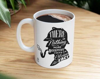Keramische Sherlock Holmes-mok, detectivecadeau, literair koffiekopje