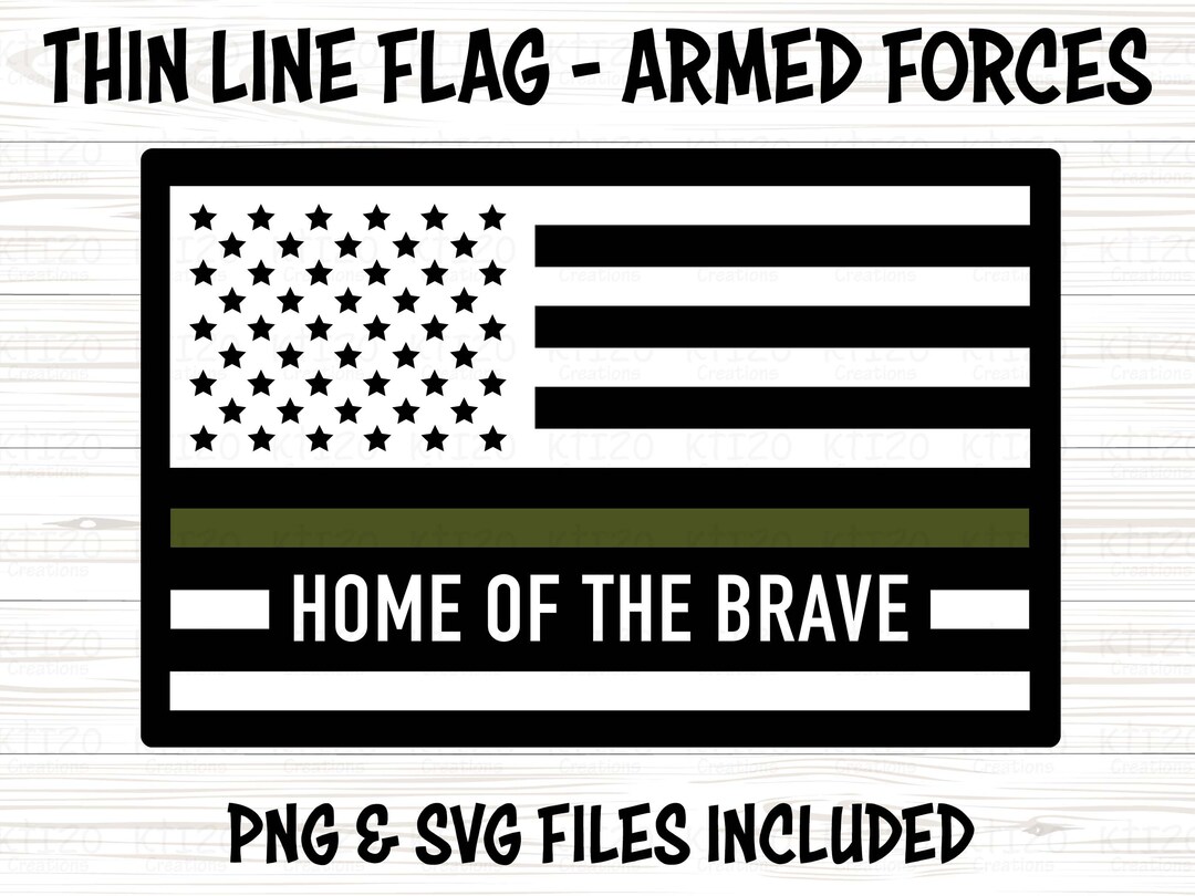 Thin Line Support Flag SVG - Military, Armed Forces - DIGITAL DOWNLOAD ...