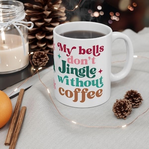 Christmas Ceramic Mug, Festive Holiday Coffee Cup, Tea Mug, Winter Drinkware, 11oz 15oz Mug