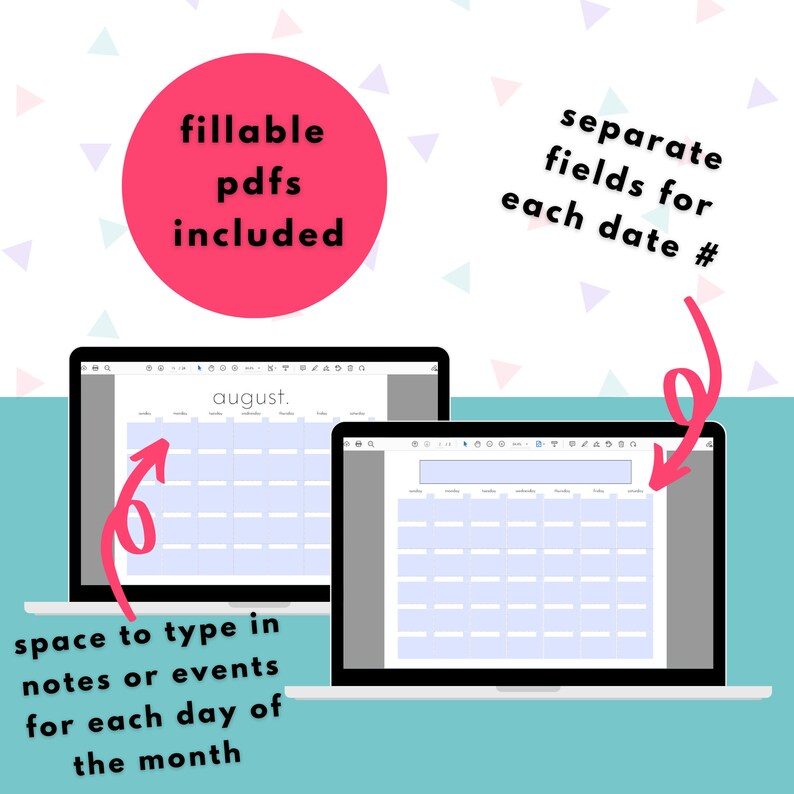 Printable fillable perpetual blank calendar simple undated monthly