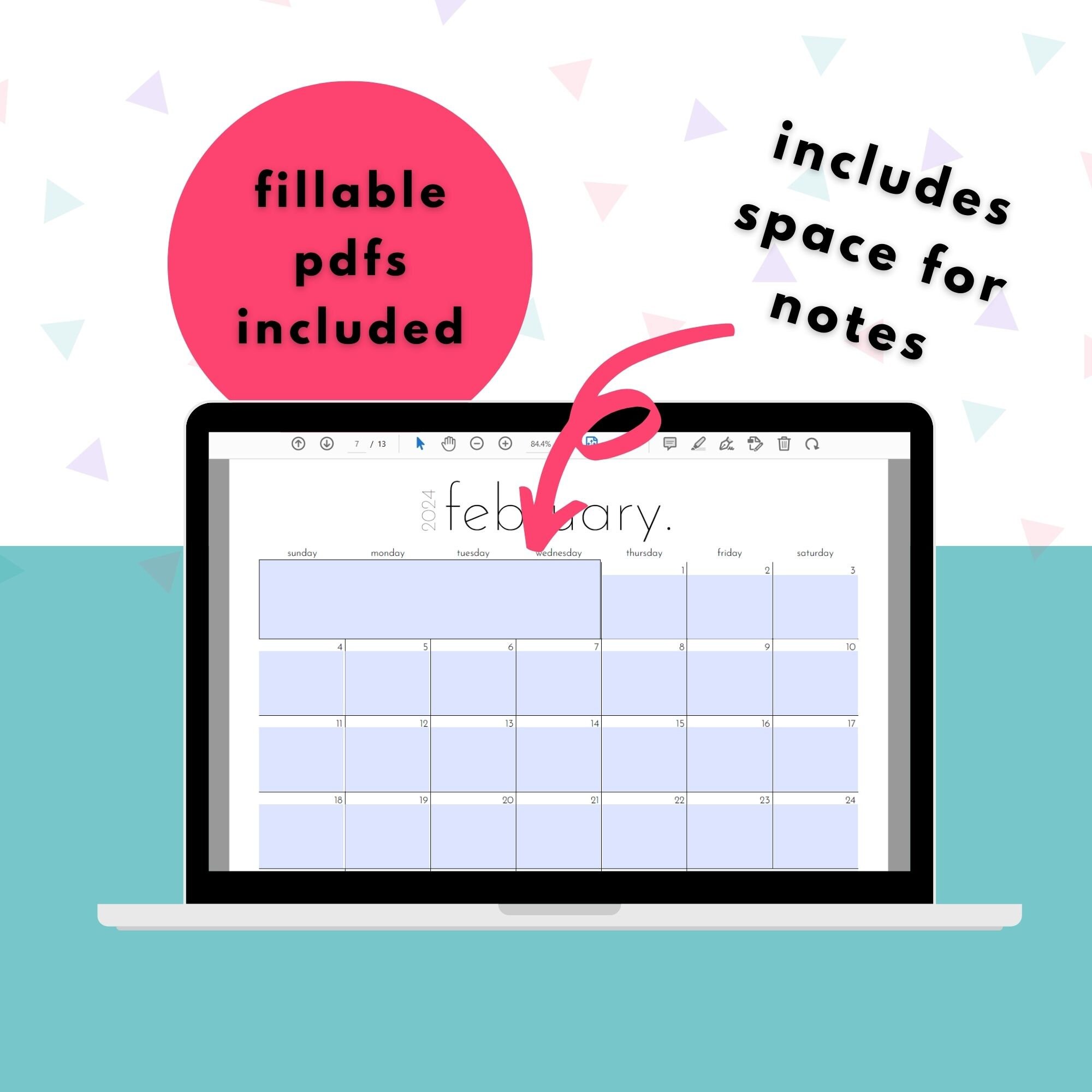 20232024 Printable Fillable Academic Calendar With August Etsy