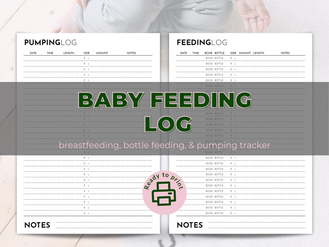 Baby Feeding Log, Breastfeeding & Pumping Tracker Printable for Parents ...