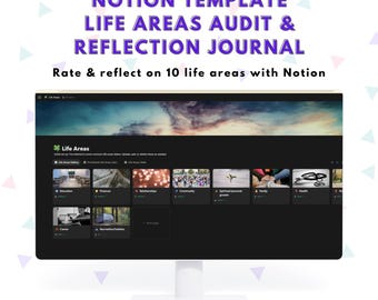 Notion Life Areas Audit Template | Simple Personal Growth & Reflection Journal