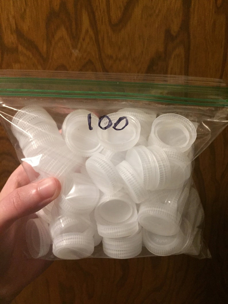 100 Plastic Water Bottle Lids Identical Clean Ozarka Brand Etsy