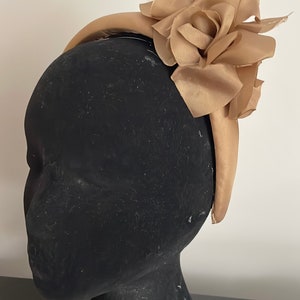 Princess of Wales. Latte satin Halo hat band