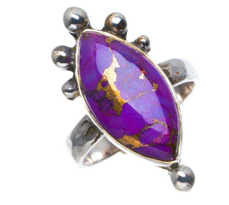 Purple Turquoise Ring in 925 Sterling Silver Sterling Ring Gift For Mother,Boho Ring Gypsy Ring Purple Turquoise Ring Silver