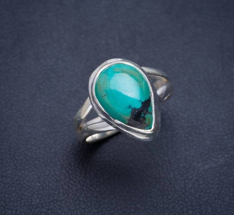 925 Sterling Silver Gift Artisan Ring Designer Turquoise Ring Turquoise Ring Blue Gemstone Ring Gift for Sister