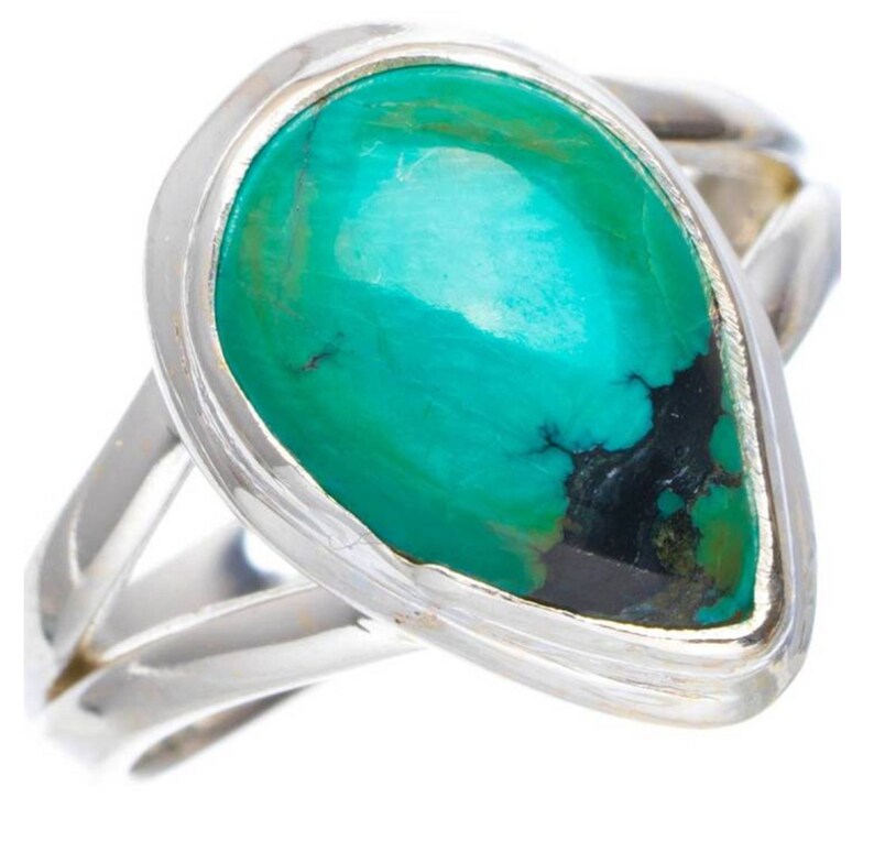 925 Sterling Silver Gift Artisan Ring Designer Turquoise Ring Turquoise Ring Blue Gemstone Ring Gift for Sister
