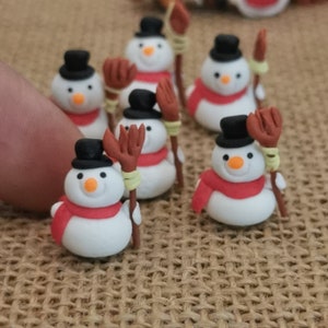 1/3/5 Handmade Miniature Polymer Clay Snowman, Dollhouse Christmas Decor