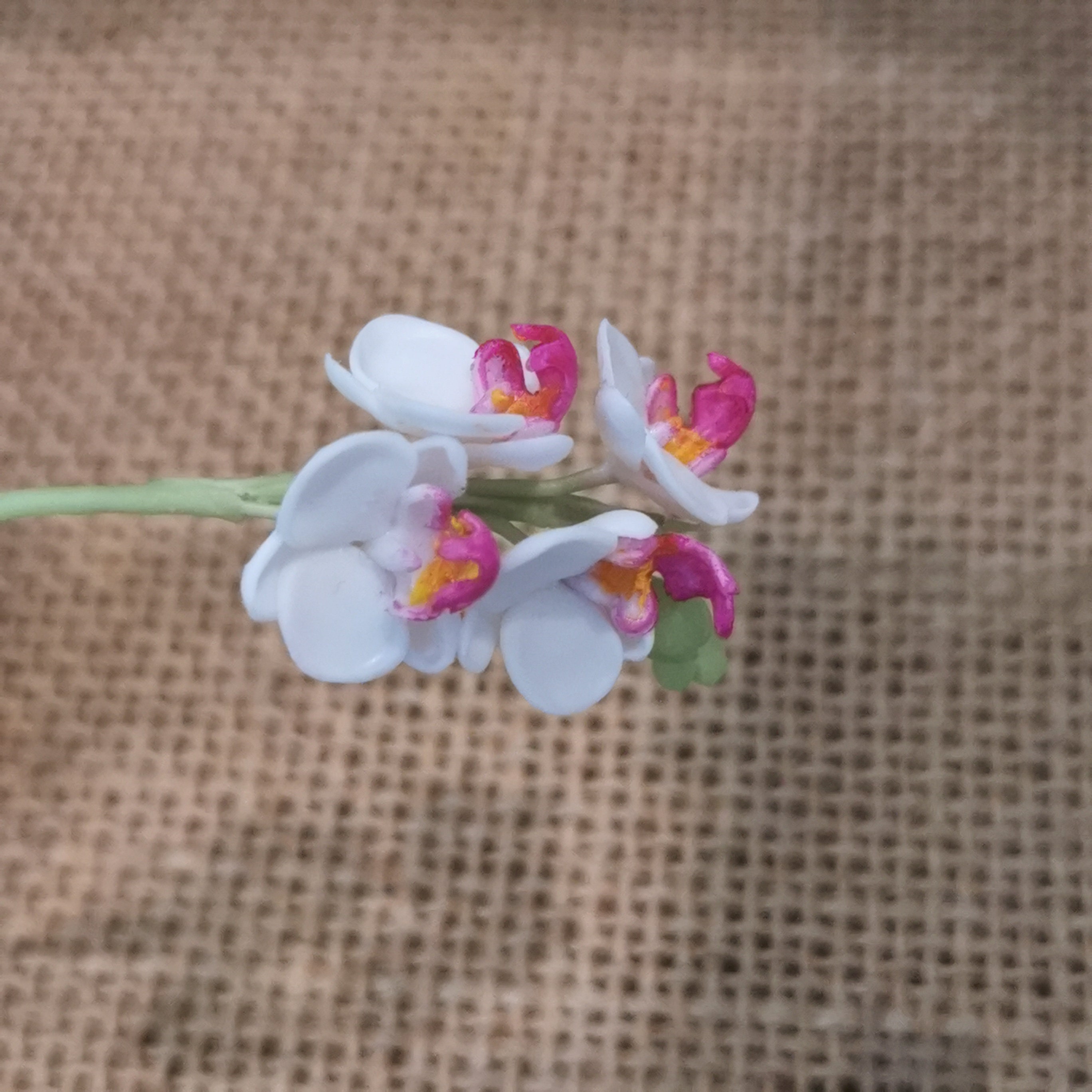 手作りミニチュア粘土蘭の花：ドールハウスブーケオーナメント - Etsy 日本