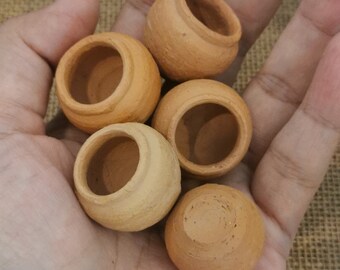 Handmade Miniature Terracotta Jar: Dollhouse Fairy Garden Clay Pot