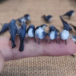 1/2/3 Handmade Dollhouse Black White Swallow Birds, Miniature Dolls Animal Crafts, Miniature Dolls Birds