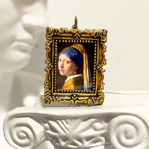 Famous painting jewelry / Girl with a pearl earring / Johannes Vermeer / Portrait jewelry / Johannes Vermeer Jewelry/ 3D jewelry/ gift / art