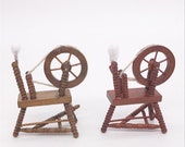 Vintage Dollhouse Miniature Sewing Room Box Furniture Tool Spinning Wheel in 1 12th Doll House Accessories,18th Century Spinning Wheels