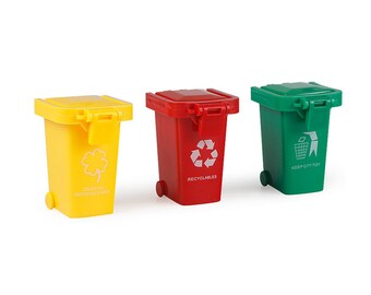1//12 Dollhouse Miniature Kitchen Step on Wooden Bin Garbage Trash Waste Can ES