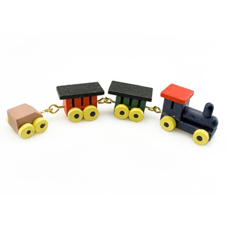 1:12 Dollhouse Miniature Nursery Kid/'s Toy Wooden Train Locomotive Christmas