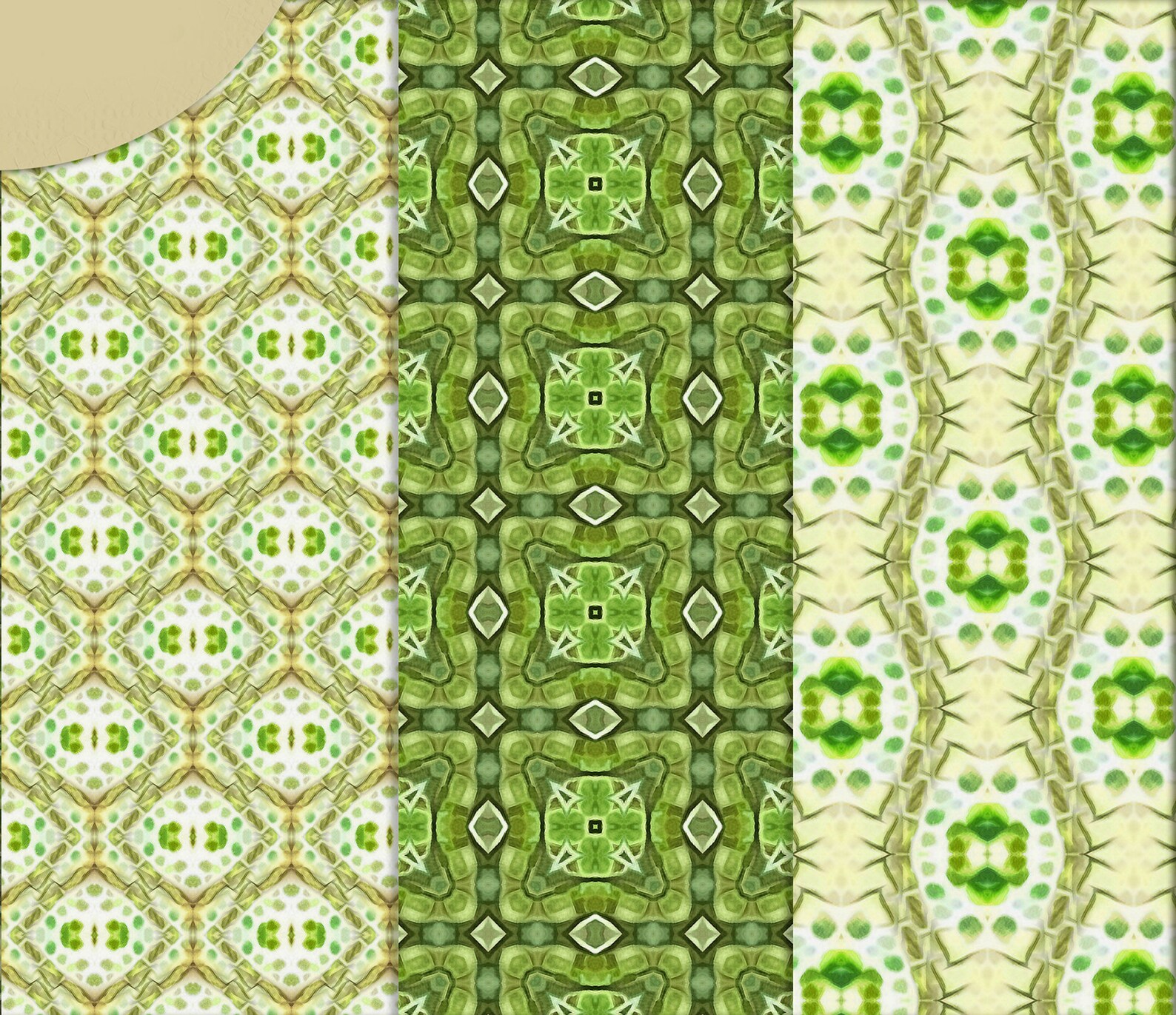 Green Digital Pattern Paper Bright Printable Scrapbook Paper Etsy