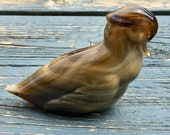Slag Glass Sitting Duck, Hand Crafted IMPERIAL USA, Figurine, Caramel, Sittin 39 Wood Duck, Brown, Vintage