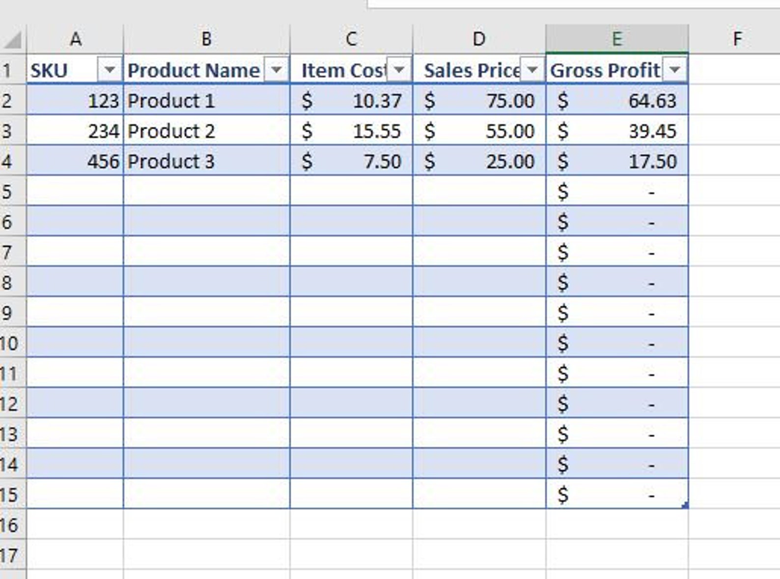 Etsy Product Cost Calculator, Google Sheets Labor Costs, Materials Cost