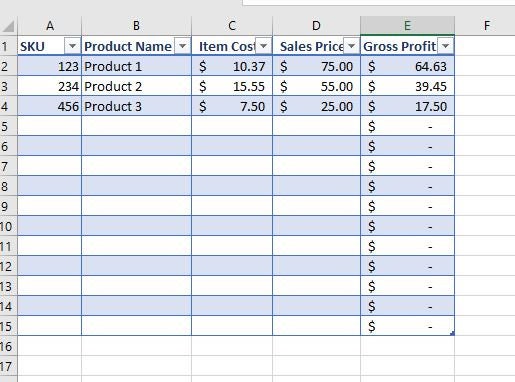Etsy Product Cost Calculator, Google Sheets Labor Costs, Materials Cost ...