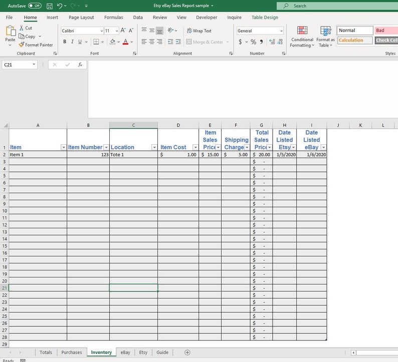 Etsy and eBay Sales Spreadsheet eBay Store Etsy Shop Owners | Etsy