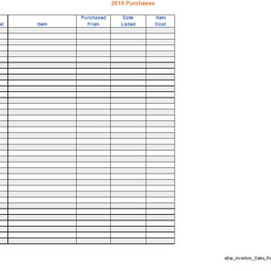 Ebay Sales Spreadsheet Template for Purchases Google Sheets - Etsy