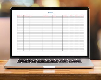 Ebay Basic Inventory PDF Printable Spreadsheet Template for | Etsy