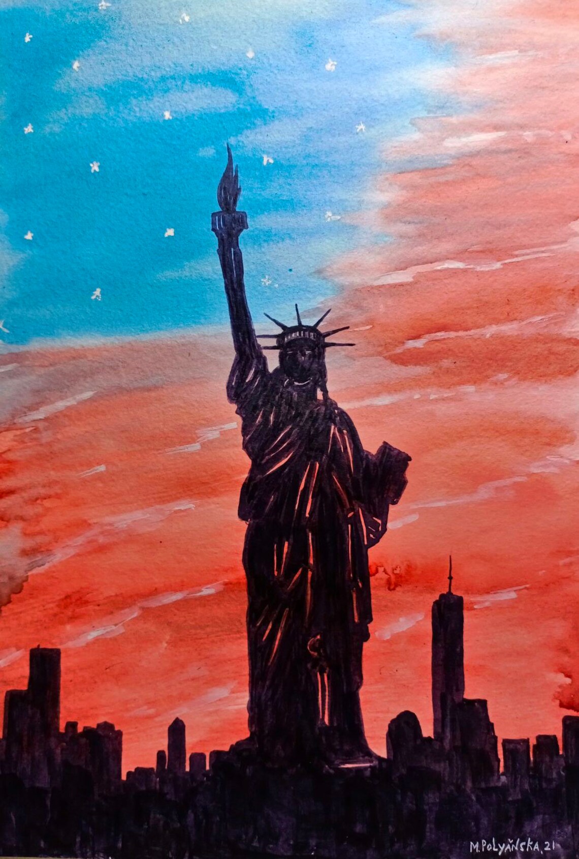 Statue Of Liberty Gun Flag USA America Patriot Freedom Machine Etsy