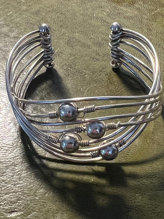 stunning solid silver bangle - image 1