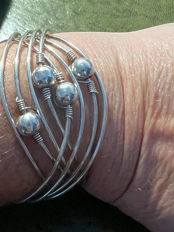 stunning solid silver bangle - image 2