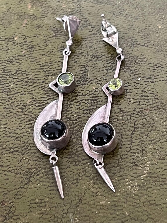 stunning solid silver agate earrings - image 2