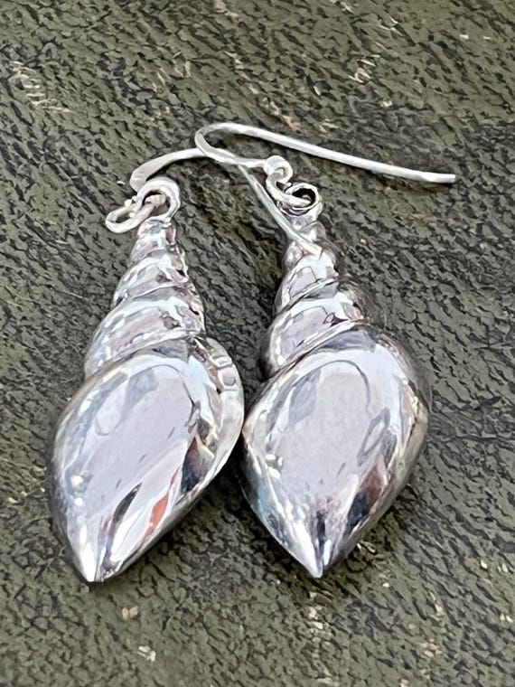 Stunning solid silver shell earrings - image 2
