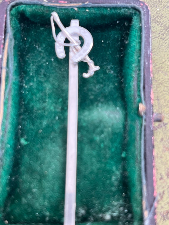 stunning solid silver Victorian riding themed pin - image 2