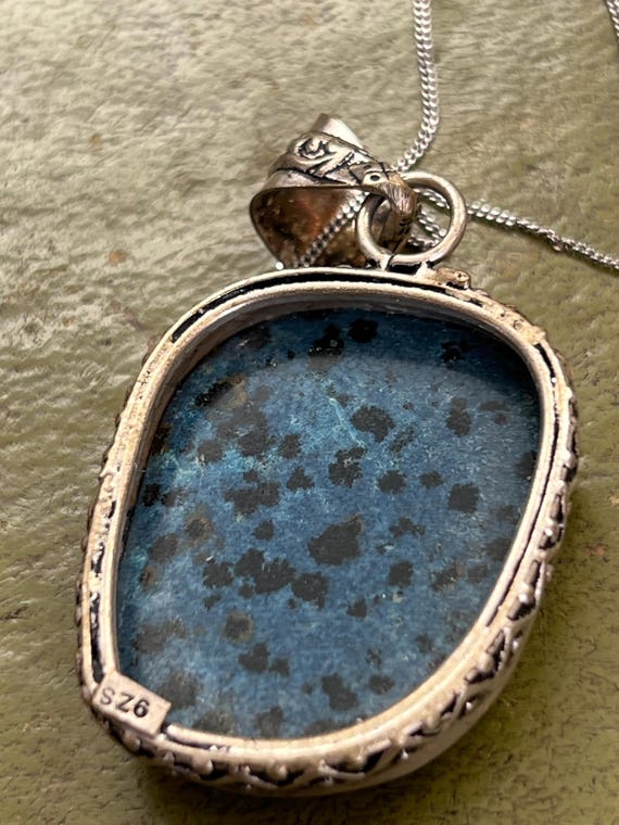 solid silver and agate pendant - image 3