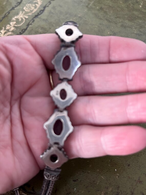 A solid silver amethyst bracelet - image 3