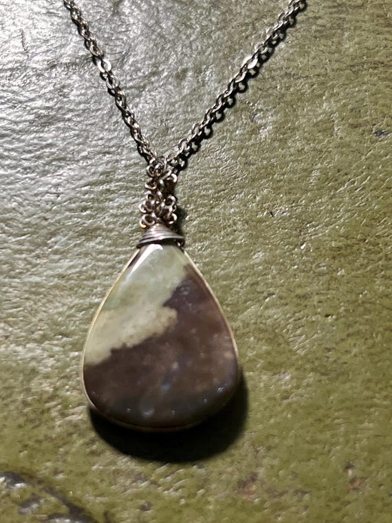 solid silver and agate pendant - image 3