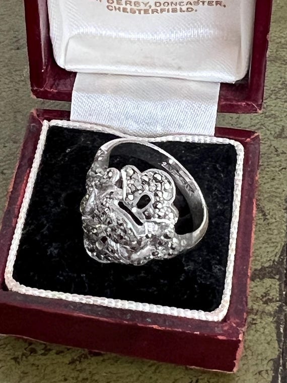 solid silver size M markesite ring - image 3