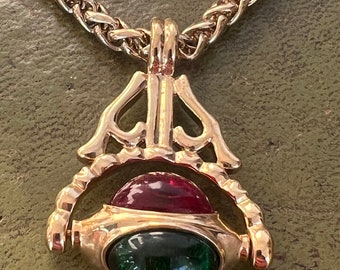 vintage 1980 gold plated and glass Givenchy necklace