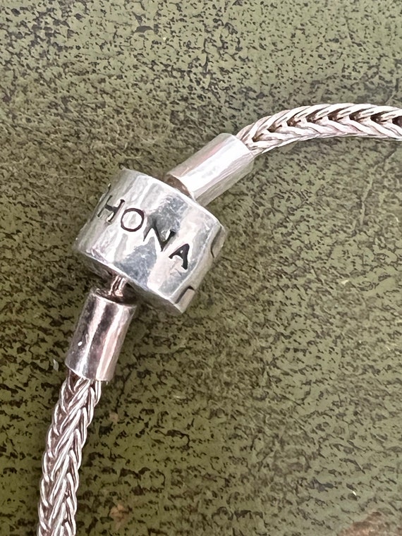 solid silver and crystal Rhonda Sutton charm brac… - image 3