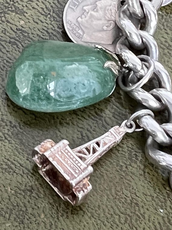 stunning Victorian solid silver charm bracelet wi… - image 5