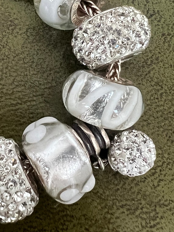 solid silver and crystal Rhonda Sutton charm brac… - image 4