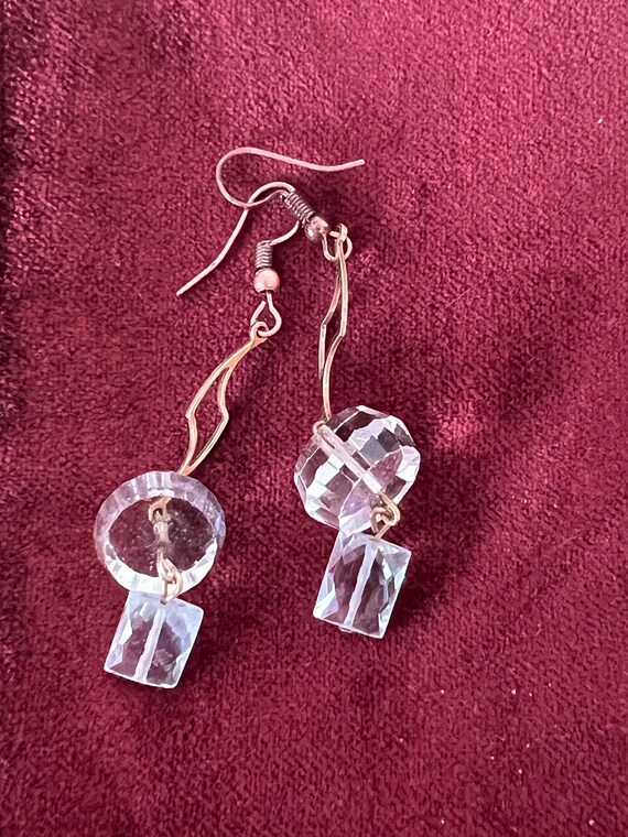 solid silver gilt crystal earrings - image 3