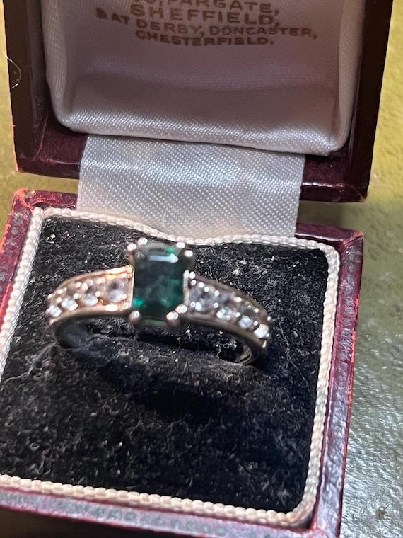 Size p solid silver glass ring - image 2