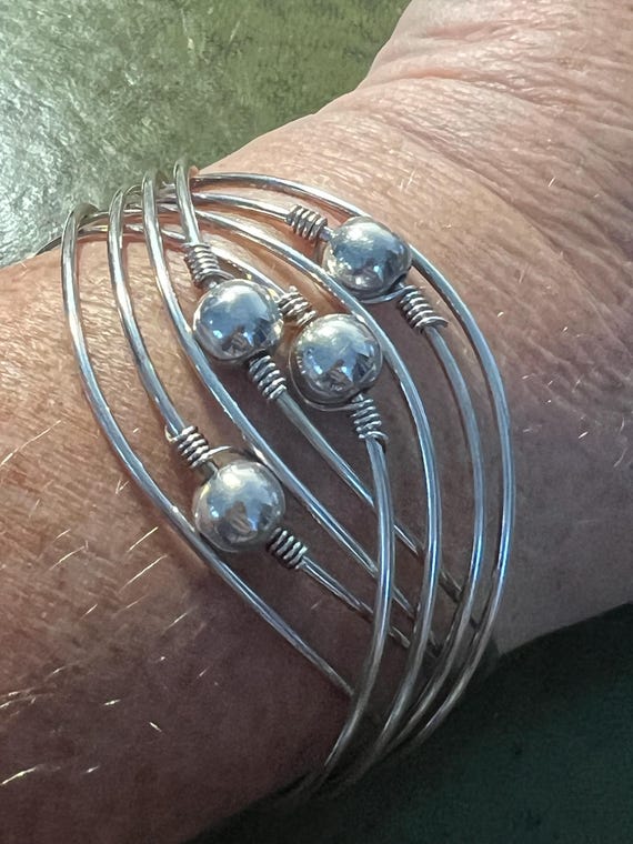 stunning solid silver bangle - image 3
