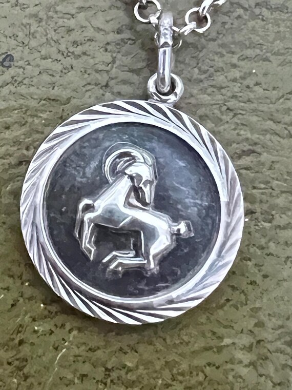 pretty solid silver zodiac pendant - image 1