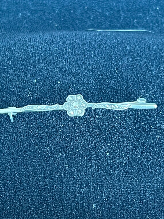 stunning solid silver markesite brooch - image 2