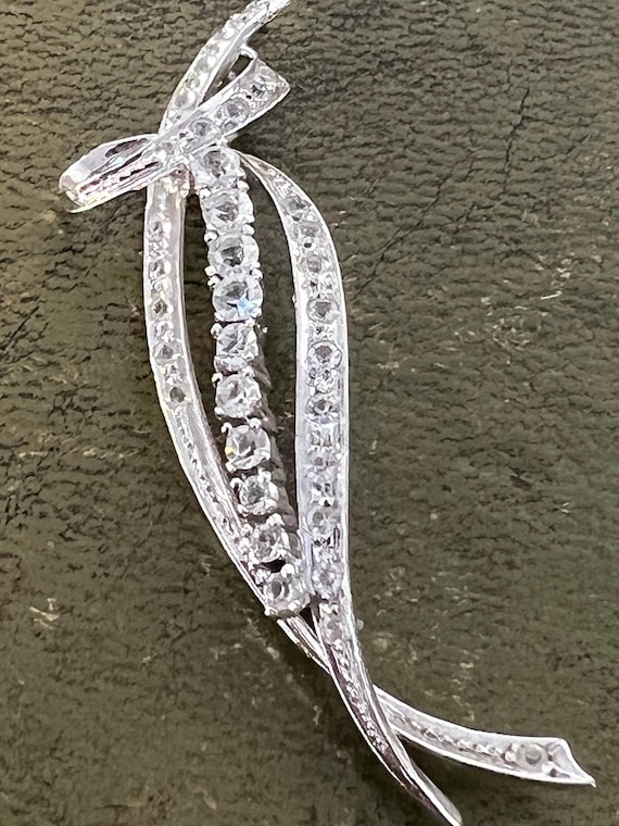 stunning solid silver glass brooch - image 1