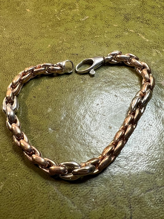 pretty solid silver gilt bracelet - image 1