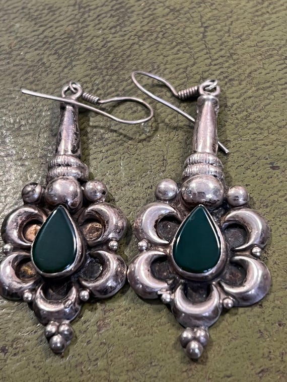 solid silver and agate stunning earrings - image 2