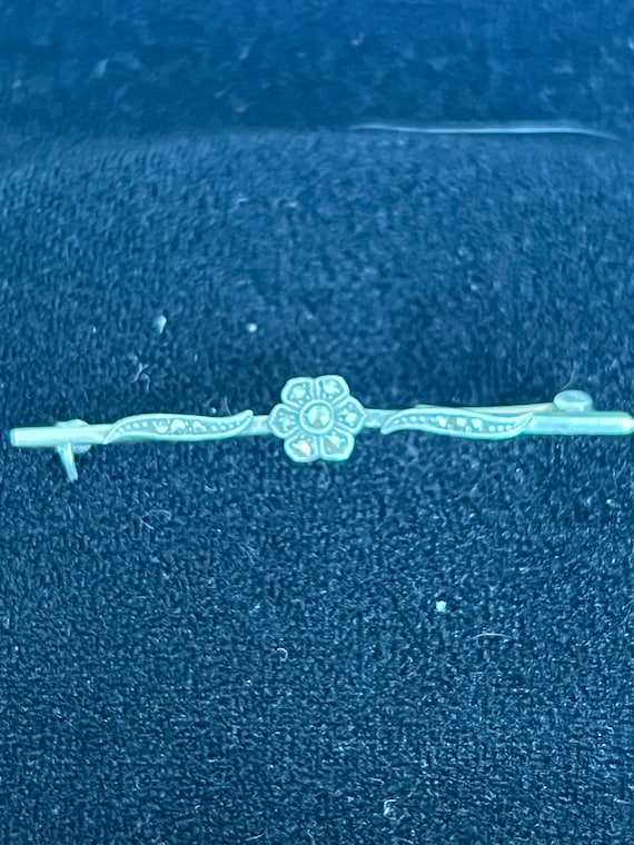 stunning solid silver markesite brooch - image 1